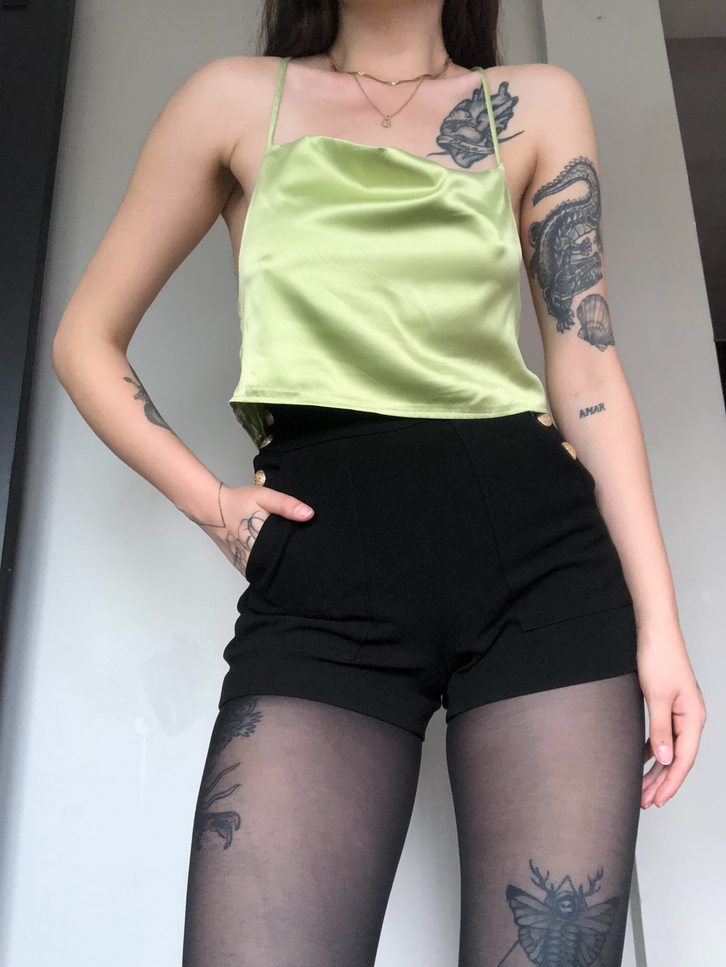 Blusa verde satin