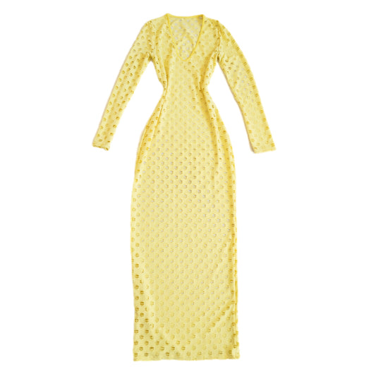 Vestido largo amarillo