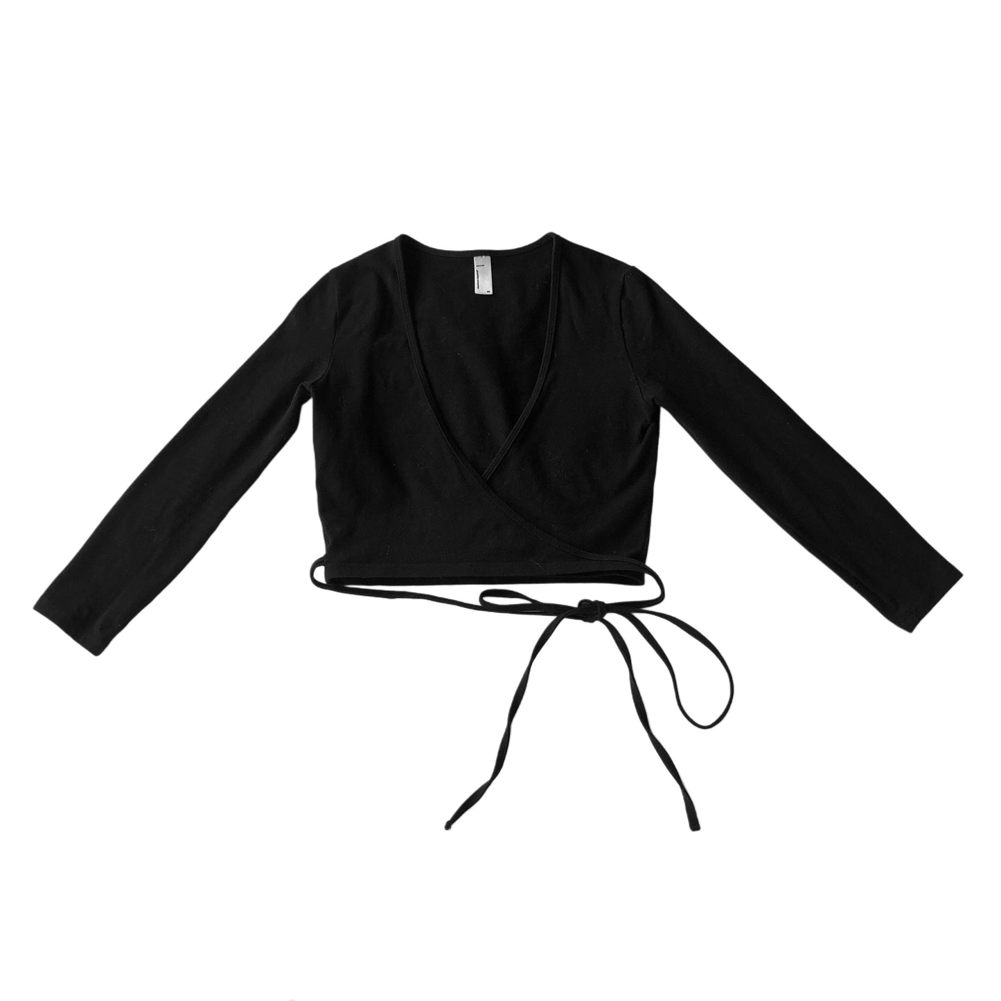 Blusa negra envolvente American Apparel